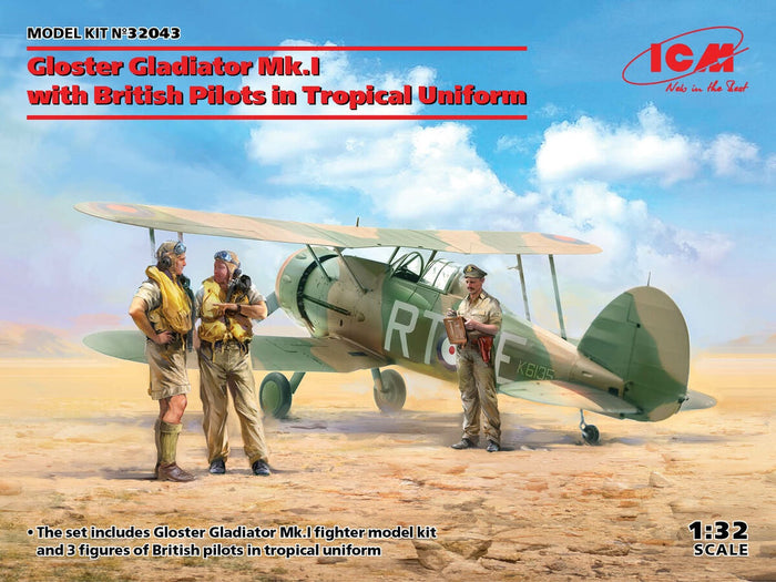 ICM - 1/32 Gloster Gladiator Mk.I w/ British Pilots