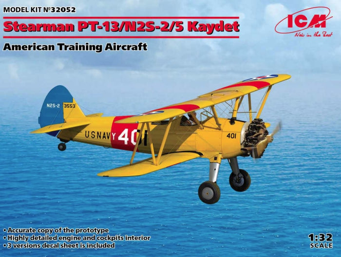 ICM - 1/32 Stearman PT-13/N2S-2/5 Kaydet (American Training Aircraft)