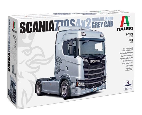 Italeri - 1/24 Scania 770S 4x2 Normal Roof "Grey Cab" w/PE