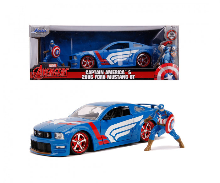 Jada - 1/24 Captain America & Ford Mustang GT 2006 (Marvel)