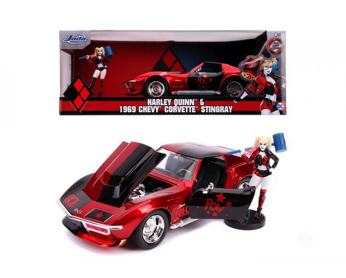 Jada - 1/24 Harley Quinn & Chevrolet Corvette Stingray 1969 (Hollywood Rides)