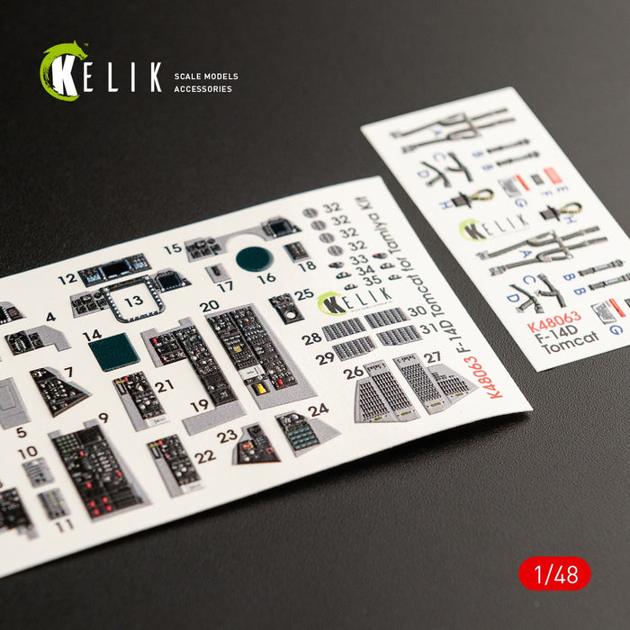 Kelik - 1/48 F-14D Tomcat Interior 3D Decals (for Tamiya Kit)