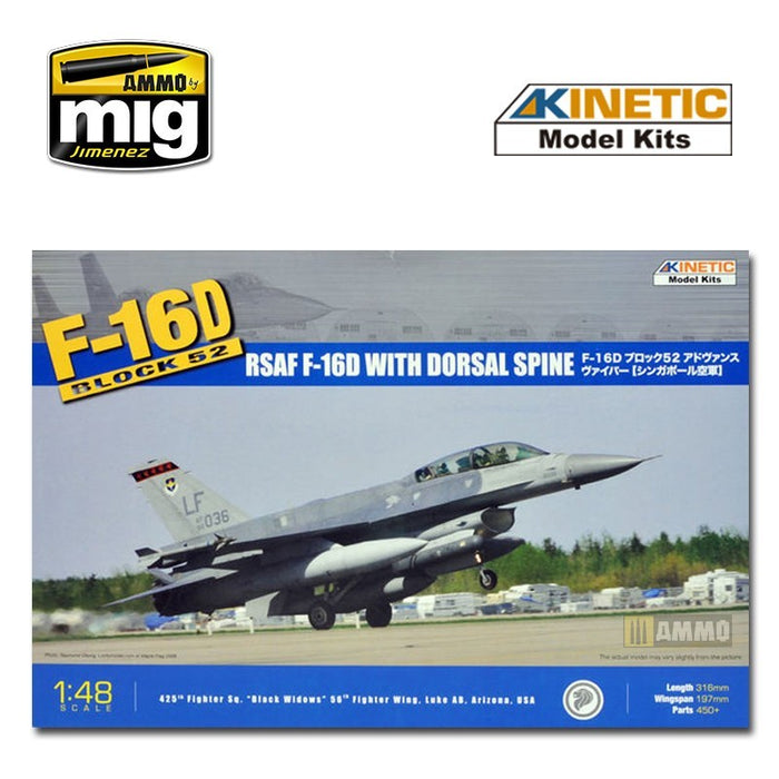 Kinetic - 1/48 RSAF F-16D Block 52 w/Dorsal Fin