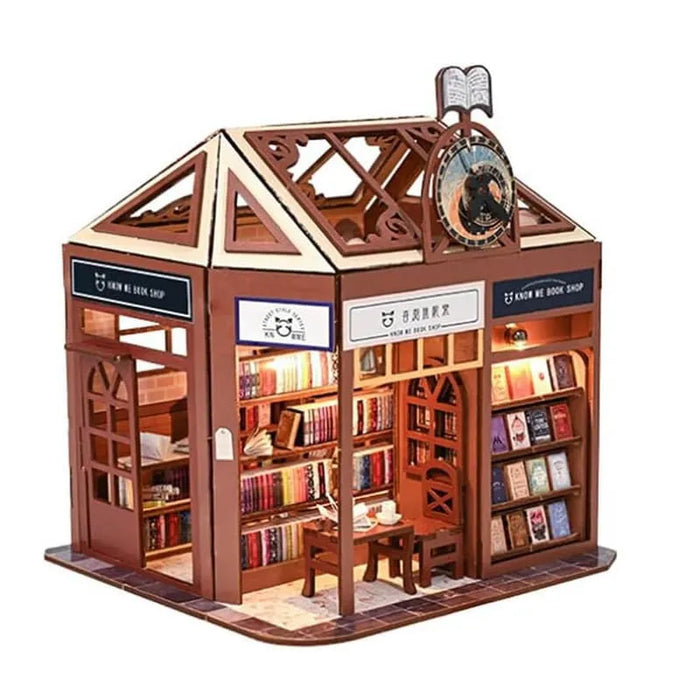 Knowme - DIY House - Book Store w/ LED Light