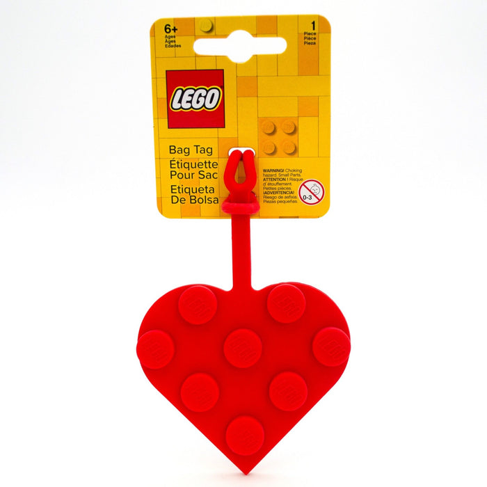 LEGO - 3x3 Brick Heart Red Bag Tag