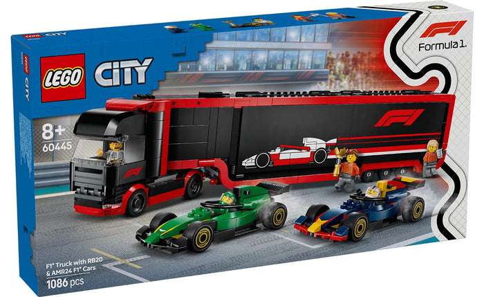 LEGO - F1 Truck w/ RB20 & AMR24 F1 Cars (60445)