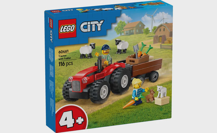 LEGO - Red Farm Tractor with Trailer & Sheep (60461)