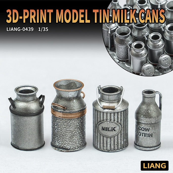 LIANG - 1/35 3D-Print  Model Tin Milk Can x 16