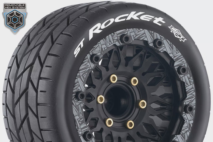 Louise - ST-Rocket 1/10 Truck Tire (Mounted) Sport Black - Removable Hex (2)