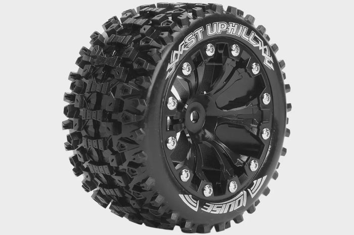 Louise - ST-Uphill 1/10 Stadium Truck Tires (Mounted) 0-Offset 2.8" Black (2)