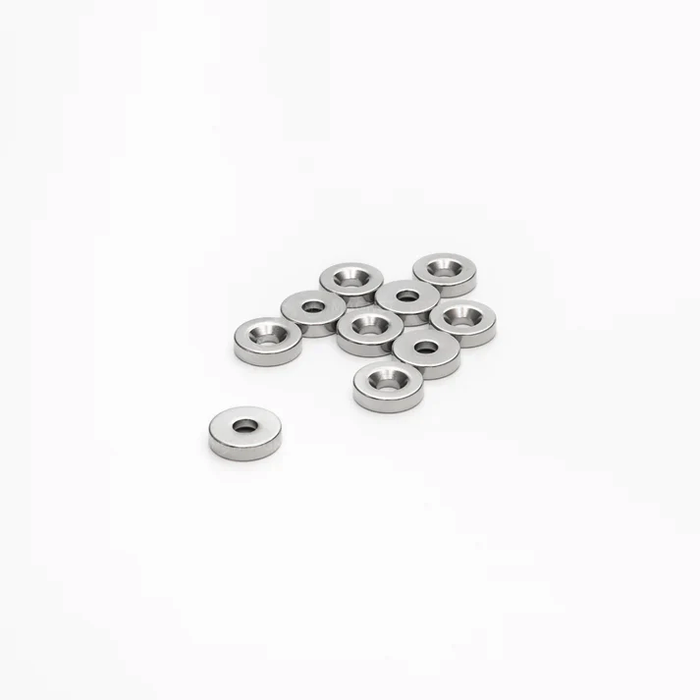 Magnets - 12x4x3mm N38 Ni Neodymium Countersunk Ring (10pcs)