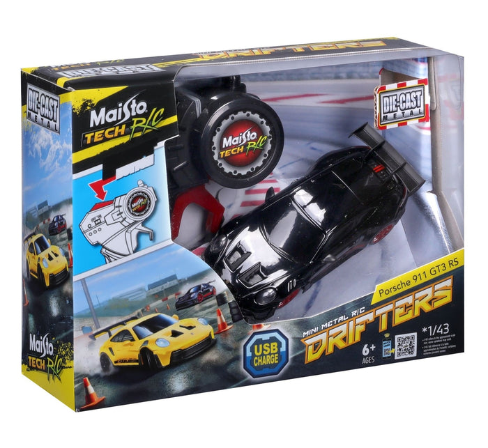Maisto - 1/43 Mini Metal R/C Drifters - Porsche 911 GT3 RS (10cm Long) with USB Charger