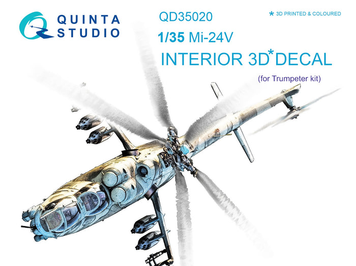 Quinta Studio QD35020 - 1/35 Mi-24V 3D-Printed & Coloured Interior (for Trumpeter kit)