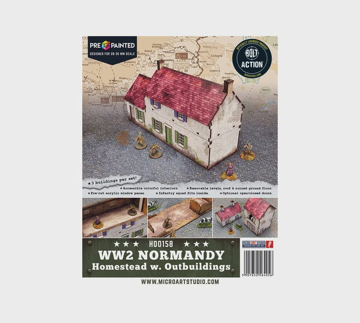 Micro Art Studio - WW2 Normandy Homestead with Outbuildings Pre-painted  (H00158)