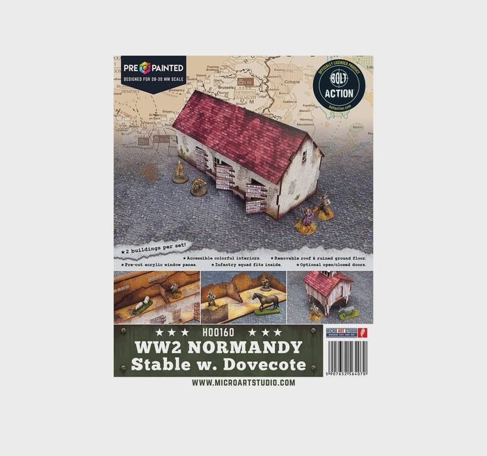 Micro Art Studio - WW2 Normandy Stable with Dovecote Pre-painted (H00160)