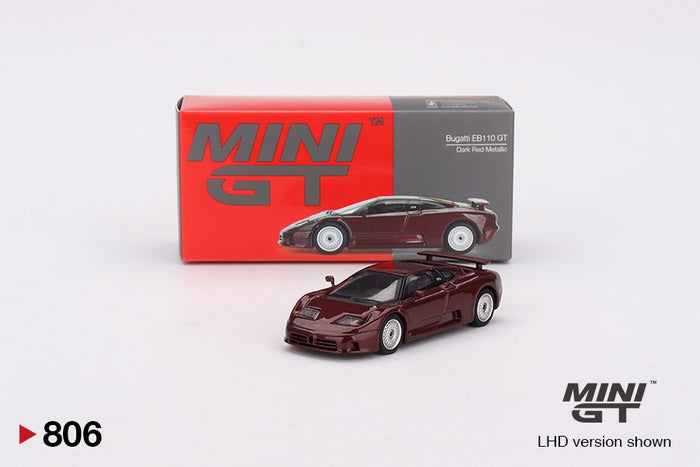 Mini GT - 1/64 Bugatti EB110 GT (Dark Red Metallic)