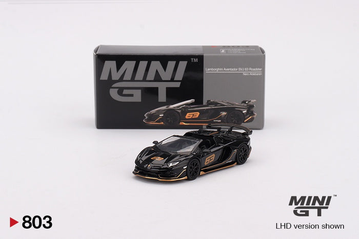 Mini GT - 1/64 Lamborghini Aventador SVJ 63 Roadster - Nero Aldebaran