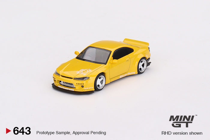 Mini GT - 1/64 Nissan Silvia (S15) Rocket Bunny (Bronze Yellow)