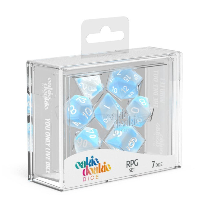 Oakie Doakie Dice - RPG Set Glow in the Dark Arctic (7)
