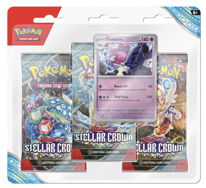 Pokémon - Scarlet & Violet 7: Stellar Crown - 3-Pack Blister