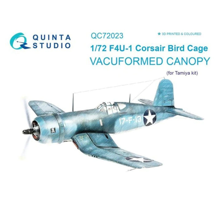 Quinta Studio QC72023 - 1/72 F4U-1 Corsair (Bird cage) Vacuformed Clear Canopy (for Tamiya  kit)