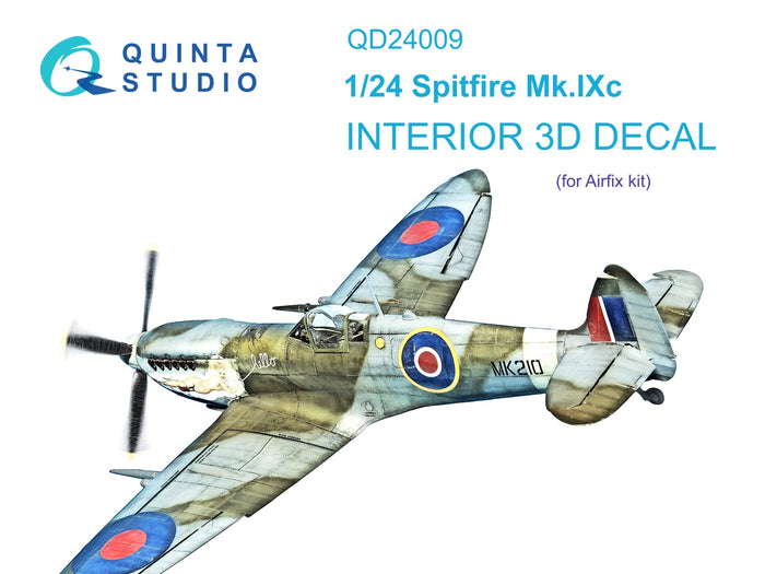 Quinta Studio QD24009 - 1/24 Spitfire Mk.IXc 3D Coloured Interior (for Airfix kit)