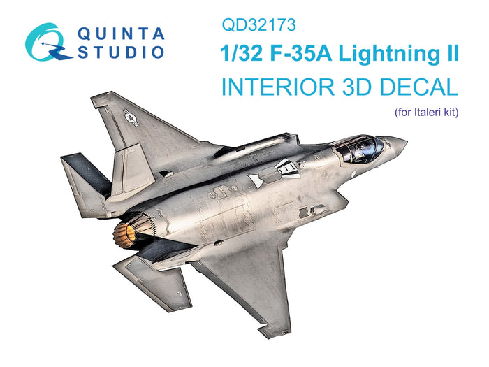 Quinta Studio QD32173 - 1/32 F-35A 3D Coloured Interior (for Italeri kit)