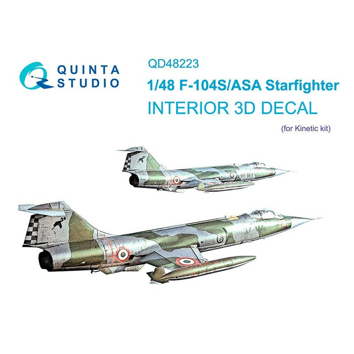 Quinta Studio QD48223 - 1/48 F-104S/ASA 3D-Printed & Coloured Interior (Kinetic)