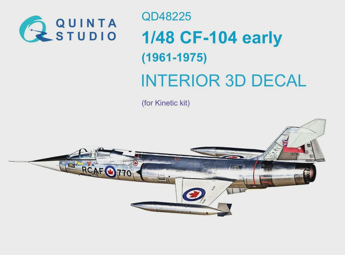 Quinta Studio QD48225 - 1/48 CF-104 Early 3D-Printed & Coloured Interior (Kinetic)