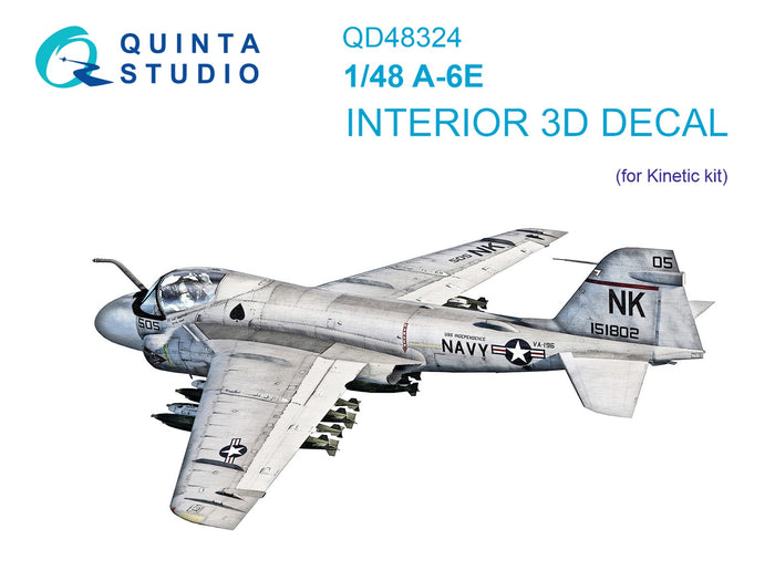 Quinta Studio QD48324 - 1/48 A-6E 3D-Printed & coloured Interior on decal paper (Kinetic)