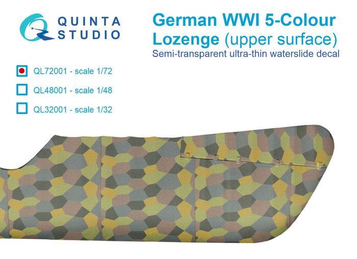 Quinta Studio QL72001 - 1/72 German WWI 5-Colour Lozenge (upper surface)