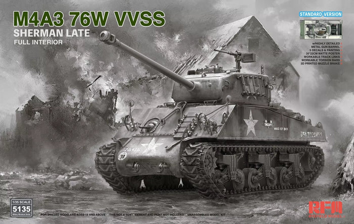 RFM - 1/35 M4A3 76W VVSS Sherman Late w/  Interior