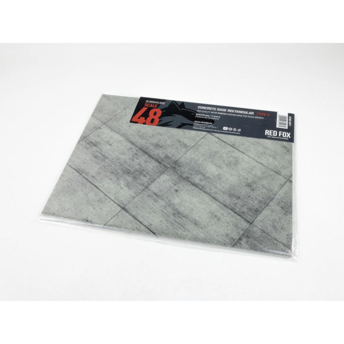 Red Fox Studio 48013 - 1/48 Concrete Base Rectangular Type 3 300x230mm (Universal)
