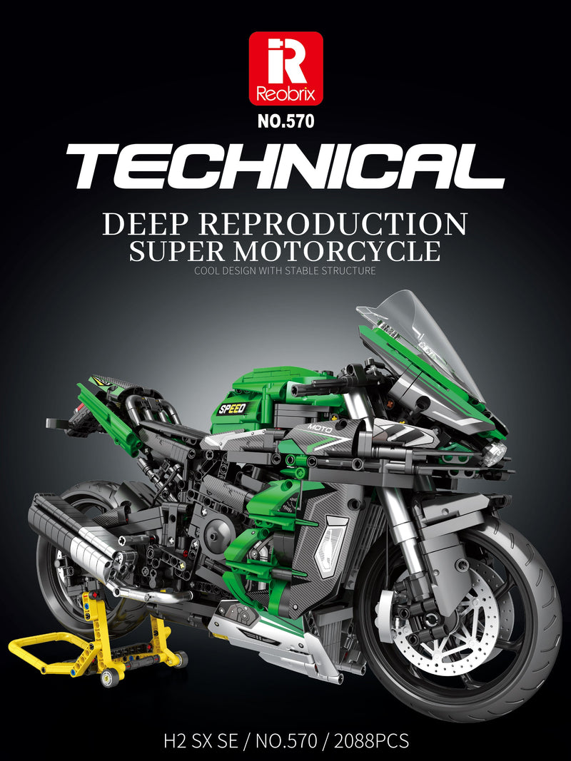Reobrix - 1/5 Kawasaki H2 SX SE (2088pcs) 570 (RB570) – Jix Hobbies