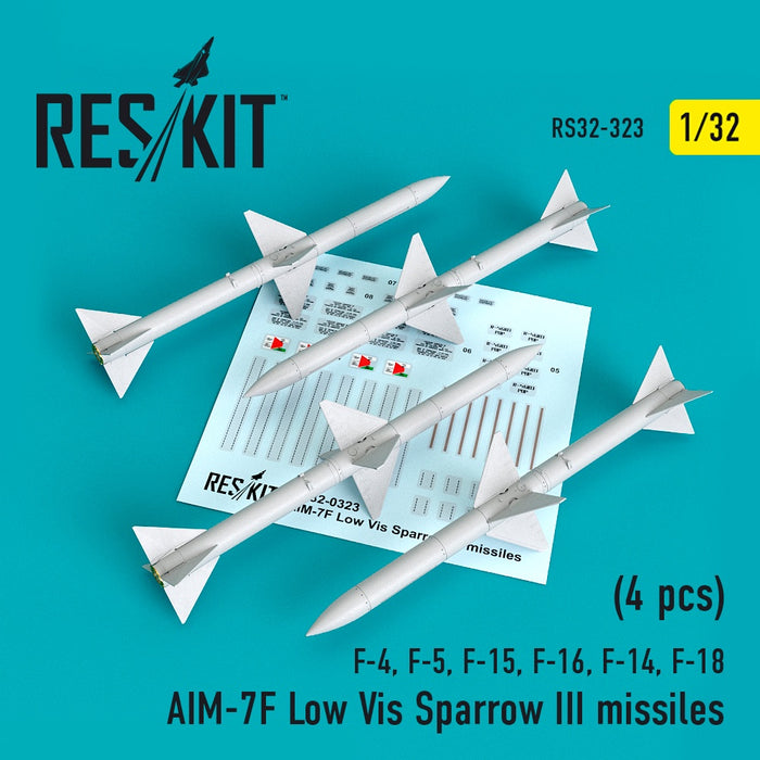 Reskit - 1/32 AIM-7F Low Vis Sparrow III Missiles (4pcs) (RS32-0323)