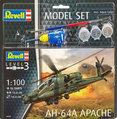 Revell - 1/100 Ah-64a Apache (Model set Incl.Paint)