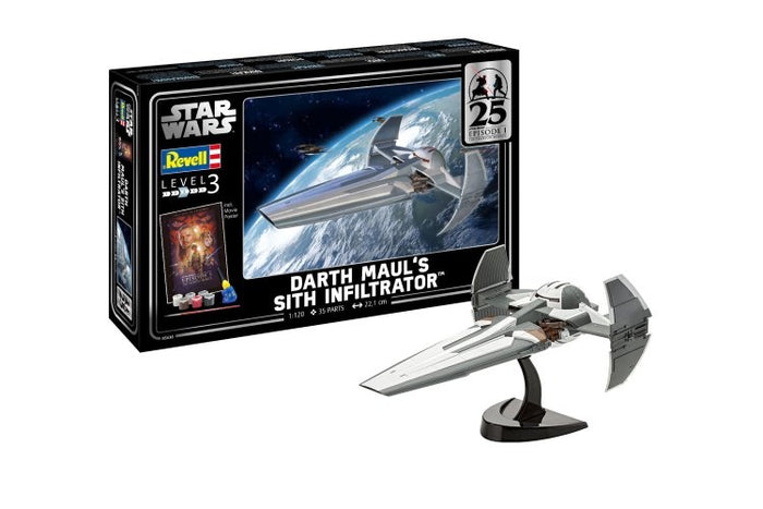 Revell - 1/120 Darth Maul's Sith Infiltrator - 25 Years Of The Phantom Menace (Set incl. Paint)