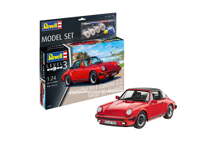 Revell - 1/24 Porsche 911 Carrera 3.2 Targa (Model set Incl. Paint)