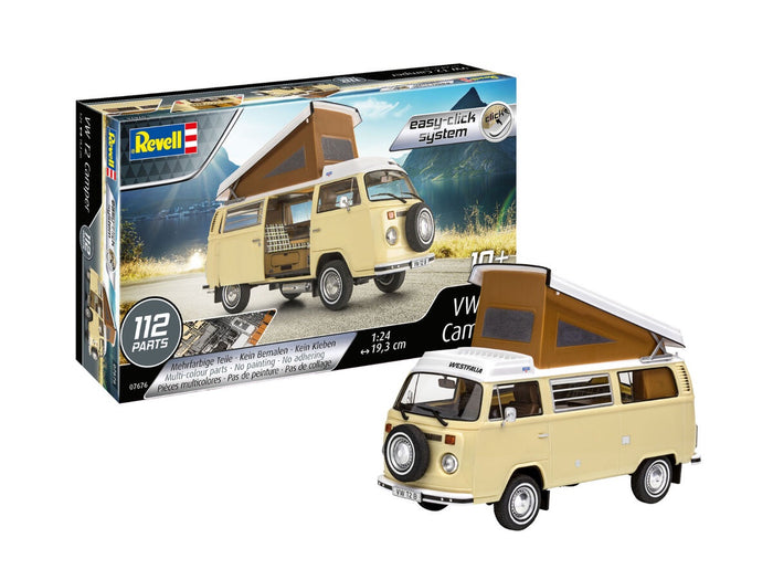 Revell - 1/24 VW T2 Camper (Easy-Kit) (Model set Incl. Paint)