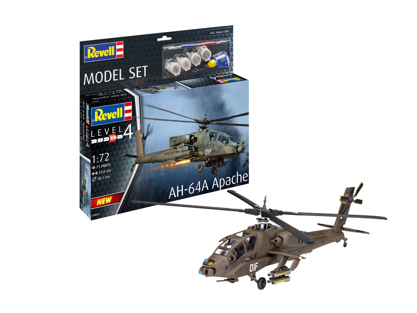 Revell File Set Revell - 1/72 AH-64A Apache (Model Set Incl. Paint) – Jix Hobbies