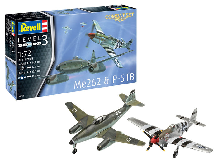 Revell - 1/72 Combat Set Messerschmitt Me262 & P-51B