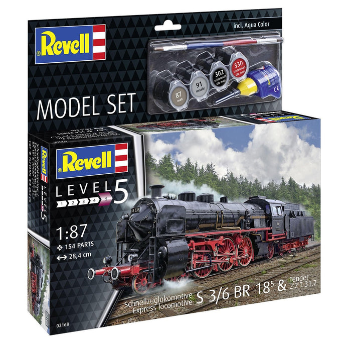 Revell - 1/87 Express Loco S3/6 BR 18(5) (Model Set Incl. Paint)
