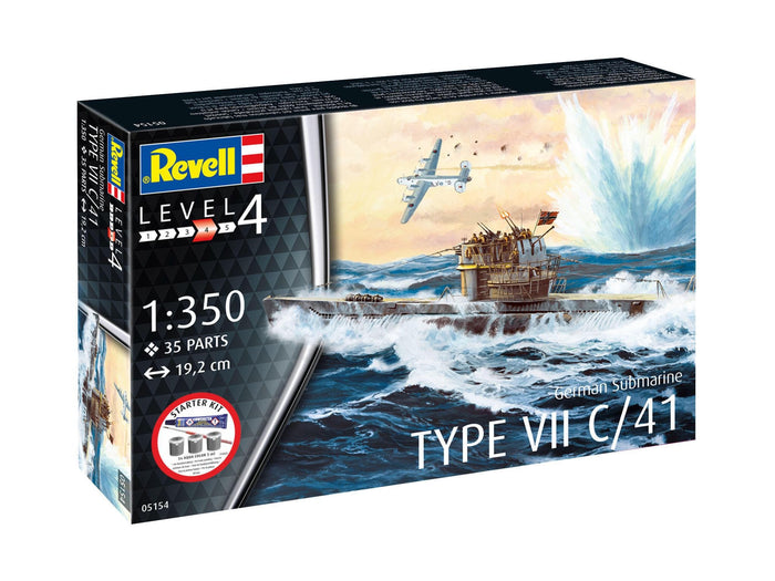 Revell - 1/350 German Submarine Type VII C/41 (Model Set Incl.Paint ...