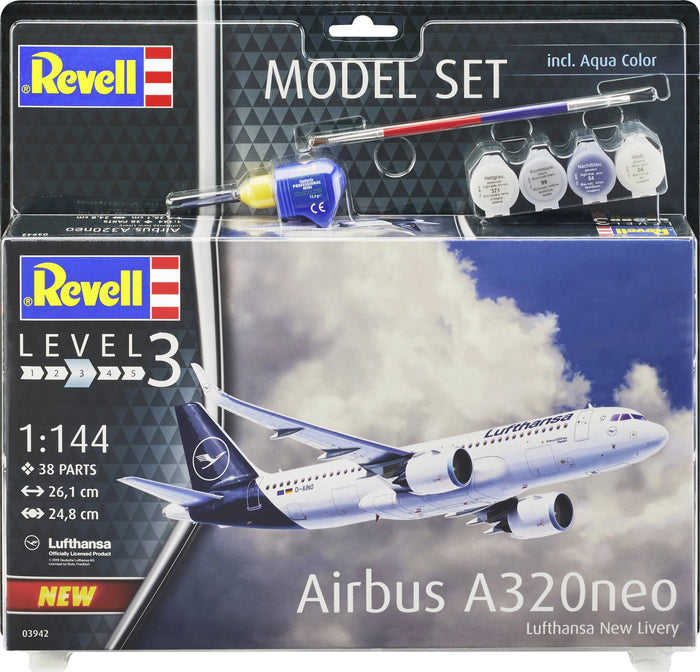 Revell - 1/144 Airbus A320 neo "Lufthansa" (Model Set Incl. Paint)