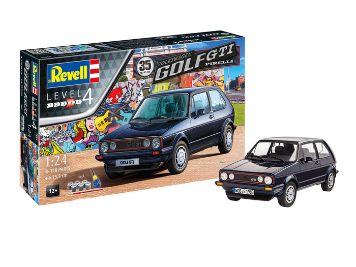 Revell - 1/24 VW Golf 1 GTi Pirelli 35th Anniversary (Model Set Incl. Paint)