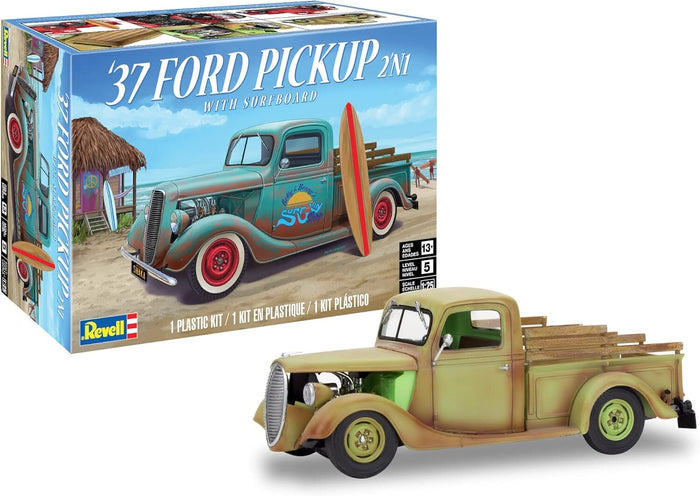 Revell - 1/25 37 Ford Pickup with Surfboard 2N1