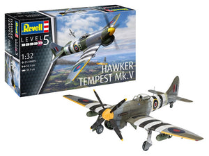Built model & box of the Revell - 1/32 Hawker Tempest Mk. V