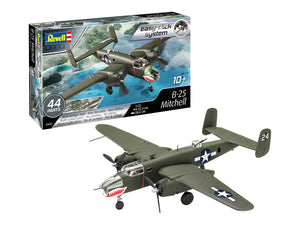 Built model & box of Revell - 1/72 B25 Mitchell (Easy-Click System)