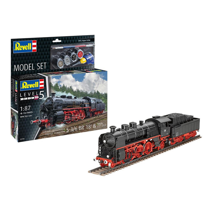 Revell - 1/87 Express Loco S3/6 BR 18(5) (Model Set Incl. Paint)