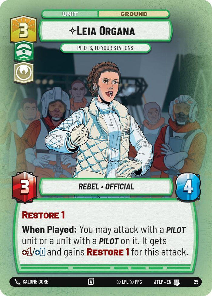 SWU - Leia Organa - Pilots, To Your Stations  (25) (WP) (Hyperspace Foil)